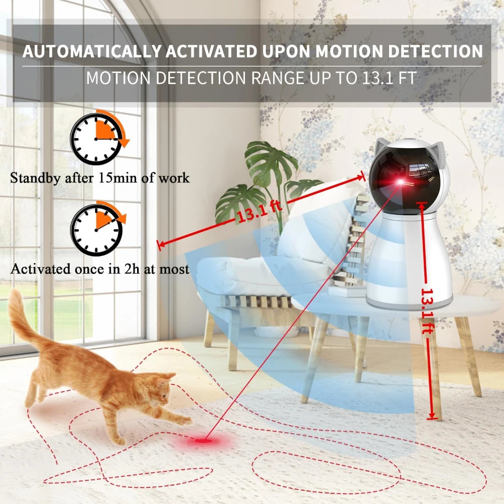 Laser Cat Toys for Indoor Cats,Random Trajectory Motion Activated Rechargeable Automatic Cat Laser Toy,Adult Cats Kittens Dogs